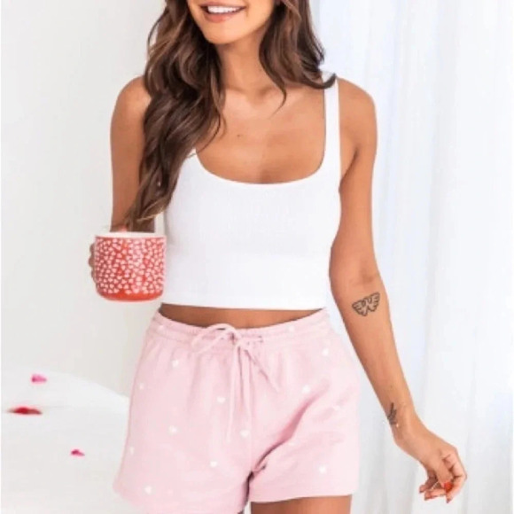 Pink Heart Print Women's Sleep ShortsNWOT - Picture 3 of 6